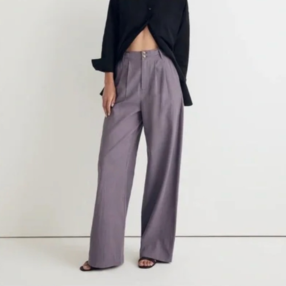 Madewell High Waisted Wide Leg Harlow Pant in Smoky Grape Size 4